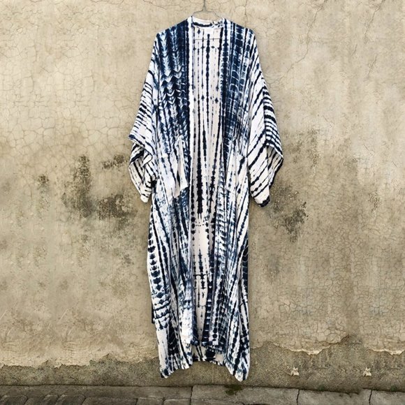 FLASH SALE!! New Bohemian Tie Dye Kimono Maxi Duster Cover- Up - Picture 4 of 5